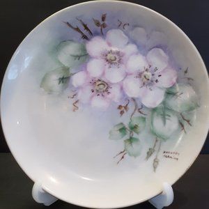 Hand Painted Dorothy Fleming  signed 1984  floral